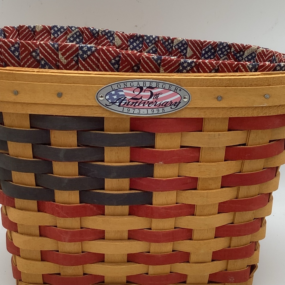 Vintage 1998 Longaberger 25th Anniversary Handled Basket - Picture 2 of 12